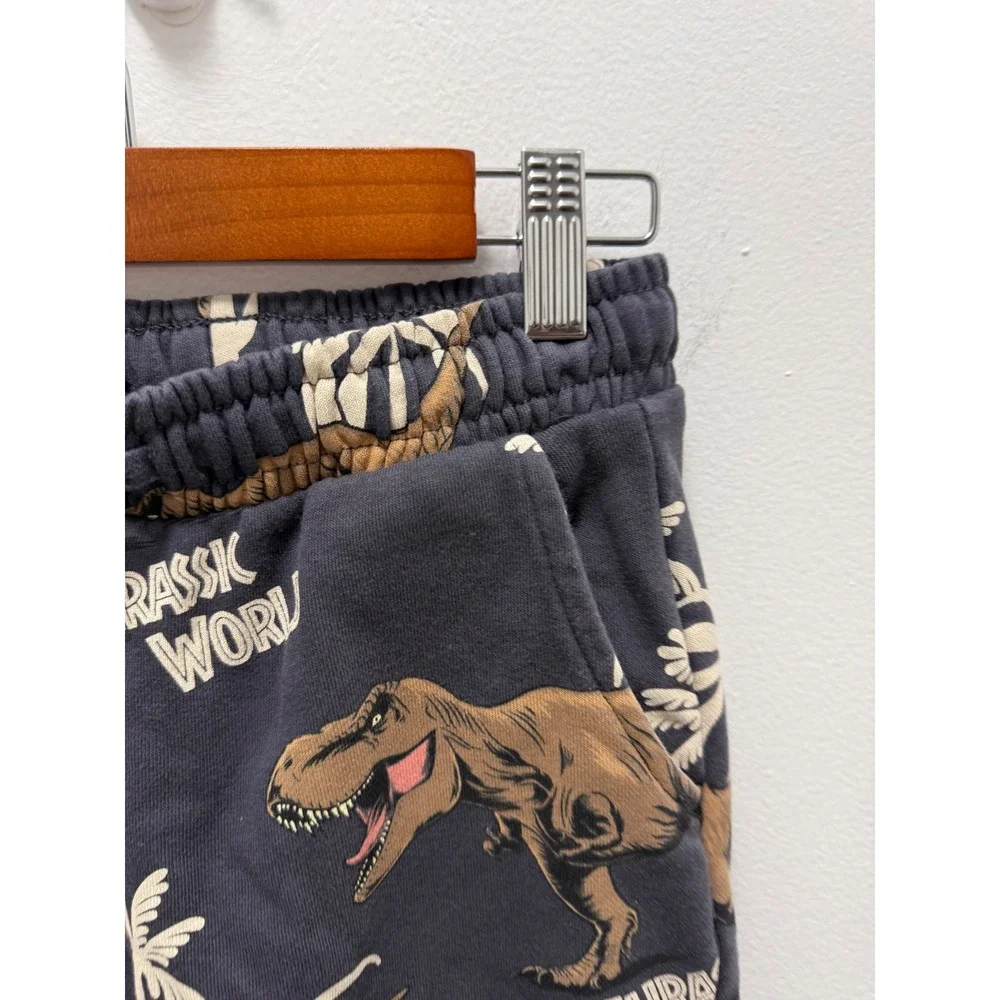 HM Jurassic World Kids T-Rex Dinosaur T-Shirt and Shorts Set Gray Size 7-8Y